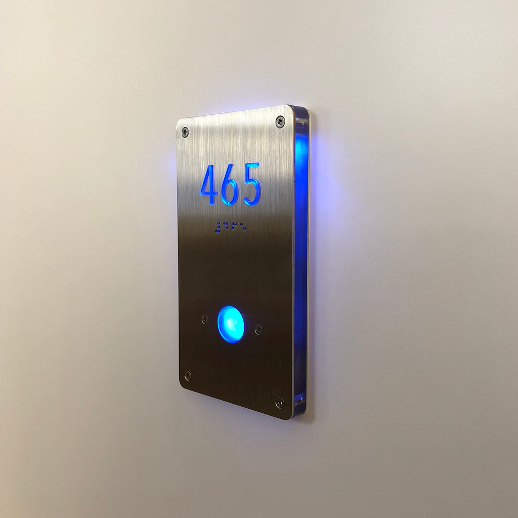 NMRDB-4X7.25 Unit Number Signage with Doorbell Button