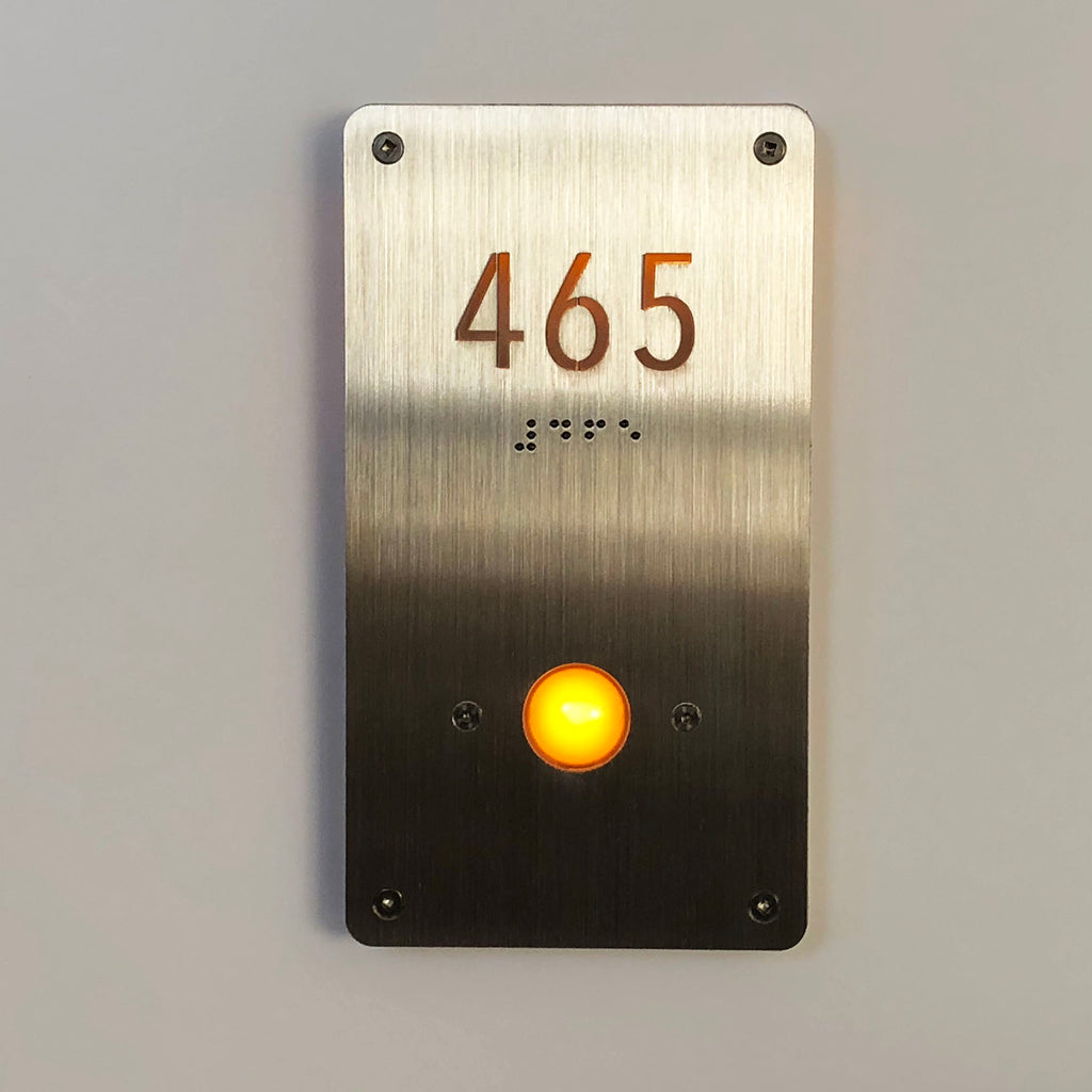 NMRDB-4X7.25 Unit Number Signage with Doorbell Button