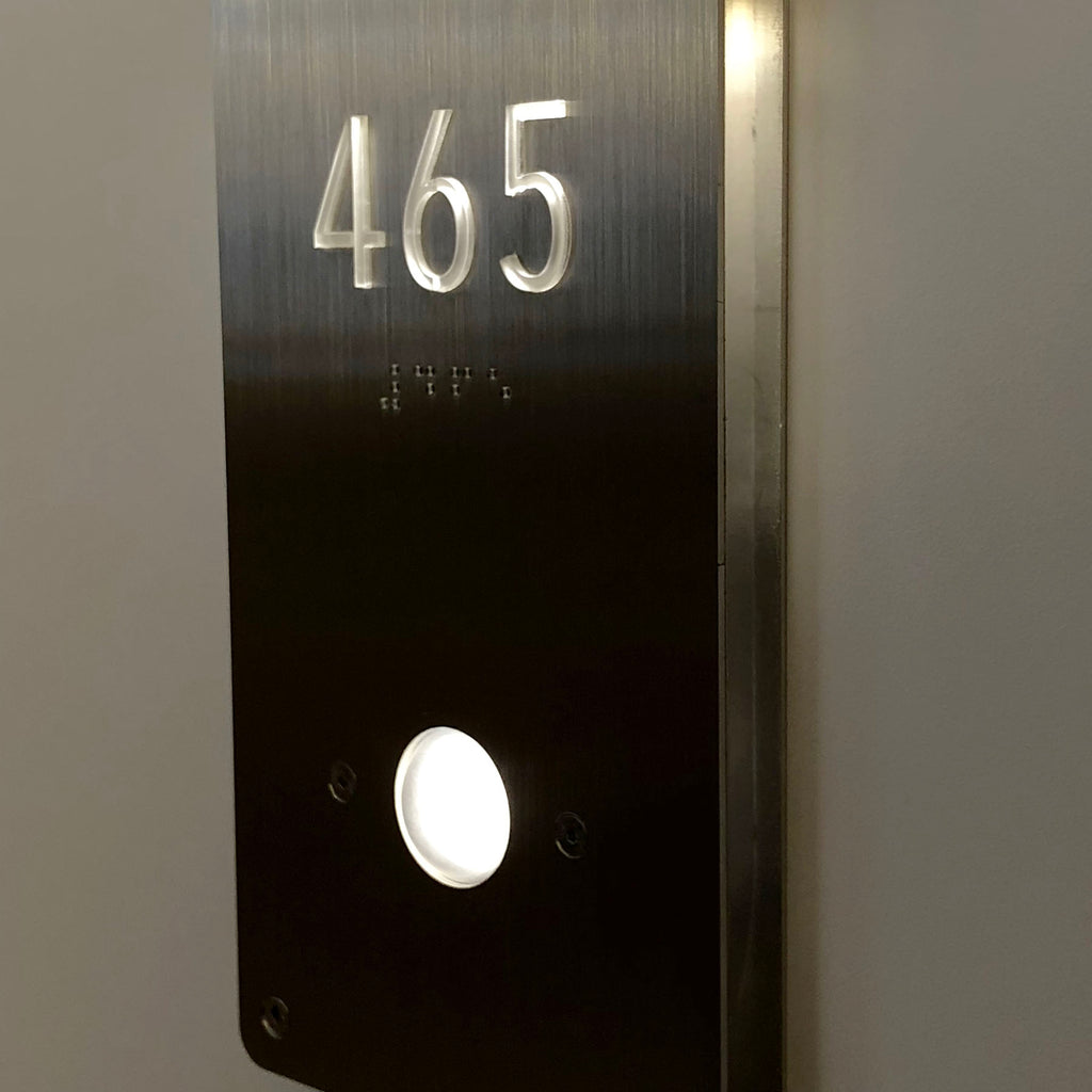 NMRDB-4X7.25 Unit Number Signage with Doorbell Button