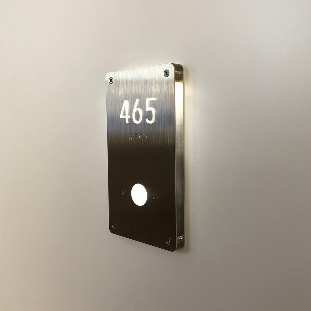 NMRDB-4X7.25 Unit Number Signage with Doorbell Button